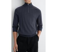 Reiss Ls Half Zip Funnel Wide Rib Merino Wool Jumper Airforce Blue Talla: XS | Jerséis Outlet | Hombre | Azul