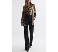 Reiss Metallic Blouse Gold - Animal Print Talla: 6 | Blusas Outlet | Mujer | Amarillo