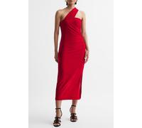 Reiss One Shoulder Velvet Red Talla: 10 | Vestidos Midi Outlet | Mujer | Rojo