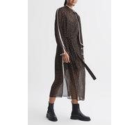 Reiss Spot Print Midi Black/brown Talla: 8 | Vestidos Midi Outlet | Mujer | Negro