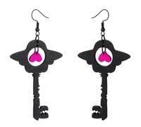 REITINGE 1 par de elegantes aretes de ala en forma de corazón, aretes de gota de acrílico, multifuncionales, accesorio de oreja para oreja, 5.5*3cm, Acrílico