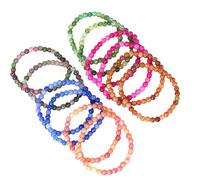 REITINGE 12 pulseras únicas de cuentas de cristal agrietado, hechas a mano, accesorio de moda, textura esmaltada, regalo para mujer y niña, Beads 6mm, Liuli
