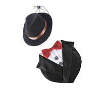 REITINGE Accesorio de esmoquin de poliéster transpirable para mascotas con pajarita desmontable, correas ajustables para todo el día desmontable para perros