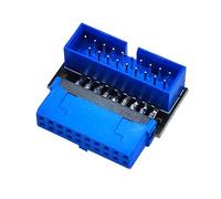 REITINGE Adaptador de cabecera USB 3.2 GEN1 de 19 pines/20 pines, adaptador convertidor de codo de dirección de 90 grados para placas base de escritorio, adaptador USB de panel frontal