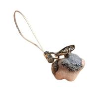 REITINGE Adorable llavero de cerdito flocado de varios colores, accesorio para estudiantes, jóvenes, fácil de llevar, llavero ligero, gris, Talla única