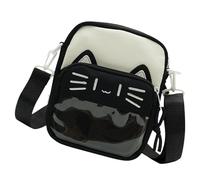 REITINGE Bolso bandolera transparente estilo japonés Harajukus Itabag con diseño de gatos encantadores, bolsa de mensajero para exhibición de pines, Black, Talla única