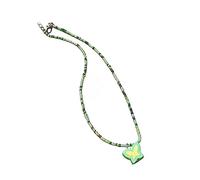 REITINGE Collar con colgante de mariposa, cadena de clavícula, gargantilla de temperamento, collar simple y colorido con cuentas, As shown, Plástico y acrílico