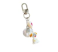 REITINGE Divertido llavero de cachorro manchado, diseño de resina colorida, ligero, resistente, sostenible, accesorio para teléfono, llavero colorido de perro, diseño de animales, Little Yellow Dog Do