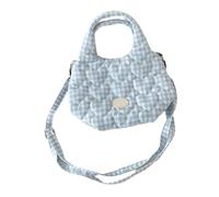 REITINGE Elegante bolso cruzado para mujer con correa extraíble, bolso de compras casual, diseño de corazón, para varias ocasiones, bolso cruzado para mujer, Cuadrícula azul claro