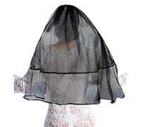 REITINGE Envoltura ligera negra para el hombro, ajuste cómodo para recepción, fiestas, velo corto especial de boda con peine, Negro, Talla única