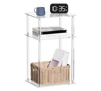 REITINGE Estaciones de trabajo acrílicas resistentes de 3 capas, mesa cuadrada contemporánea de acrílico con estantes de 3 capas para un lugar de trabajo organizado, escritorio de fácil montaje