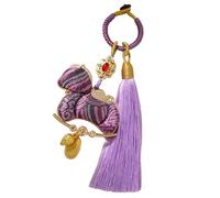 REITINGE Llavero con temática del año zodiacal chino que incluye borlas tejidas a mano y construcción de tela para un buen símbolo con borlas, Morado (, Talla única