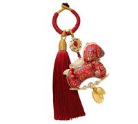 REITINGE Llavero con temática del año zodiacal chino que incluye borlas tejidas a mano y construcción de tela para un buen símbolo con borlas, rosso, Talla única