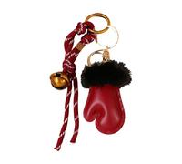 REITINGE Llavero de cuerda trenzada, campanas, guantes, bolso, colgante, accesorios de mochila de moda, accesorios para bolsos, bolsos, regalos, accesorios, granate