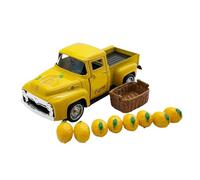 REITINGE Modelo de vehículo en miniatura clásico clásico de aleación de camión de limón con limones sintéticos para exhibición de mesa interior, regalo de coche en miniatura vintage