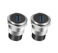 REITINGE Panel USB 3.0 de metal de 22 mm circular USB2./USB3. Conector de módulo de rosca, conector USB, transferencia de datos de velocidad rápida
