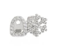 REITINGE Patrón de copo de nieve con doble diente de joyería, accesorios de decoración de dientes de cobre, accesorio de moda para el cuerpo, joyería de cobre, talla única, como se describe, como se