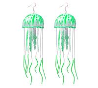 REITINGE Pendientes, 2 colgantes de medusas de silicona china para mujer, accesorios hechos a mano, joyería de buena suerte, As shown, silicona y acero inoxidable