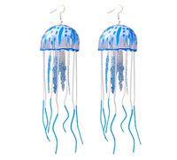 REITINGE Pendientes, 2 colgantes de medusas de silicona china para mujer, accesorios hechos a mano, joyería de buena suerte, As shown, silicona y acero inoxidable