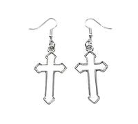 REITINGE Pendientes colgantes simples huecos, aretes góticos con ganchos para la oreja, aretes punk, joyería de moda para mujer