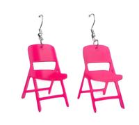 REITINGE Pendientes de acrílico con colgante de silla, aretes de silla simples, aretes únicos, aretes colgantes divertidos, joyería de moda, As shown, Acrílico y aleación