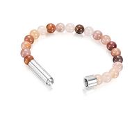 REITINGE Pulsera de piedra natural, acero inoxidable, conexión de tubo, pulsera de muñeca con cordón elástico fuerte, día de San Valentín, cumpleaños, As shown, Piedra