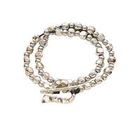 REITINGE Pulseras de corazón floral, elegante cierre OT, pulsera de cadena de mano con corazón de romper, pulsera de cuentas de cuerda de cera multicapa, 18+5cm, Metal