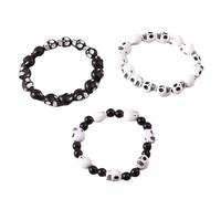 REITINGE Pulseras de estilo hip hop, diseño de calavera, unisex, cadena de mano, elástica, hecha a mano, accesorio de moda, As shown, Resina