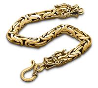 REITINGE Pulseras de hueso de dragón, pulsera china de los 12 signos del zodiaco hecho a mano, doble cabeza de dragón, elegante año nuevo, As shown, Metal