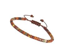 REITINGE Pulseras, elegante pulsera hecha a mano, accesorio de cuentas, pulsera de textura de piedra, joyería de muñeca de moda, adecuada para mejorar la fuerza de voluntad, 18＋7cm, Piedra