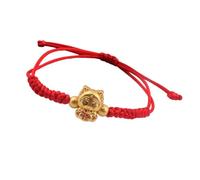 REITINGE Pulseras elegantes de tejido rojo, pulseras chinas de 12 signos del zodiaco hechas a mano con forma de dragón con dije único de Año Nuevo, See dimensional drawing, Metal