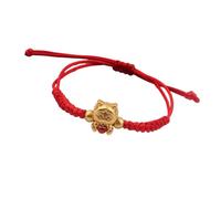 REITINGE Pulseras elegantes de tejido rojo, pulseras chinas de 12 signos del zodiaco hechas a mano con forma de dragón con dije único de Año Nuevo, See dimensional drawing, Metal