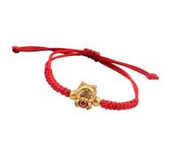 REITINGE Pulseras elegantes de tejido rojo, pulseras chinas de 12 signos del zodiaco hechas a mano con forma de dragón con dije único de Año Nuevo, See dimensional drawing, Metal