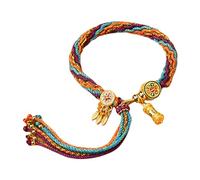 REITINGE Pulseras hechas a mano para mujer, con patrones coloridos de reencarnación y diseños únicos, Adjustable 15-23cm Details as shown, Algodón