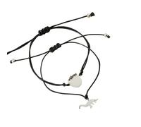 REITINGE Pulseras tejidas a mano negras de moda para madres e hijas que celebran ocasiones especiales, 15-28cm, adjustable, Acero inoxidable