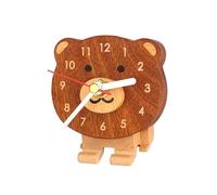 REITINGE Reloj de madera en miniatura, bonito reloj de mesa de dibujos animados para escritorios, mesitas de noche o estantes, mejora la decoración de la habitación de los niños