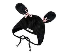 REITINGE Sombrero protector resistente al viento, minimalista, divertido patrón, encantador, unisex, para uso diario y fiestas en climas fríos, sombrero de actividad al aire libre, Negro, Talla única