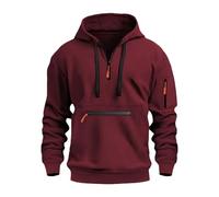 REITINGE Sudadera deportiva con capucha para hombre, manga larga, ajuste holgado, para senderismo, camping y al aire libre, sudadera con cremallera de un cuarto, Preguntas frecuentes:, M