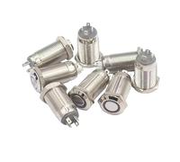 REIUAFWYGV 1 interruptor de botón metálico amarillo plano de 12 mm, fuente de alimentación con autobloqueo redondo, 5 V, 12 V y 24 V