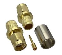 REIUAFWYGV 10pcs Connector SMA Male Crimp RG5 RG6 LMR300 RG304 Cable RF Coaxial Wire Terminals Straight