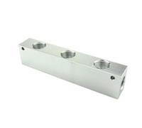 REIUAFWYGV 1pcs 27x36mm 1/2in BSP Female 2 3 4 5 6 7 8 9 10 Ways 4-12 Ports Solid Aluminum Air Manifold Block Splitter For Air Compressor(6 Way 8 Port)