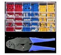 REIUAFWYGV 280/480/720/1200 piezas de terminales de pala de crimpado Kit de conector de cable eléctrico con pala de crimpado + 1 herramienta de crimpado (480 piezas con alicates)