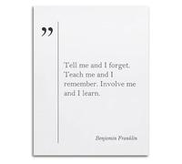 REIUAFWYGV Benjamin Franklin Vintage Quote Poster Inspirational Historical Saying Canvas Print Wall-Art for Library Study(Framed,12x18inch(30x45cm))