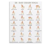 REIUAFWYGV Chair Yoga Exercise For Seniors Poster Canvas Home Fitness Stretching Routine Wall-Art for Living Room Bedroom Decor(Framed,16x24inch(40x60cm))