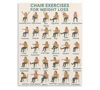 REIUAFWYGV Chair Yoga Exercise Poster Canvas Home Fitness Stretching Routine for Seniors Beginners Wall-Art Living Room Bedroom Decor(Unframed,08x12inch(20x30cm))