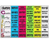 REIUAFWYGV CHAMPS Poster Classroom Management Behavior Expectations Teacher Resource Educational Wall-Art Home School(Framed,12x18inch(30x45cm))