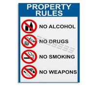 REIUAFWYGV Educational Poster on Public Space Rules and Property Respect Canvas Art for Home Decor(Unframed,16x24inch(40x60cm))