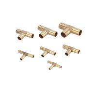 REIUAFWYGV Garden Plumbing 3 Way tee Brass Tube Hose Fittings 6/8/10/12/14/16/19mm Nozzles Copper Tower Water Fittings Garden Supplies 2pcs (Color : Silver)