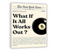 REIUAFWYGV Home Decoration Canvas Wall-Art What If It All Works Out Newspaper Aesthetic Affirmations Teamwork Inspirational Quotes Living Room Bedroom Office Wall Decor(Unframed,16x24inch(40x60cm))