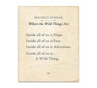 REIUAFWYGV Maurice Sendak Where the Wild Things Are Typography Print - Classic Book Page Art for Home Decor, Nursery Wall & Literary Gifts(Framed,12x18inch(30x45cm))